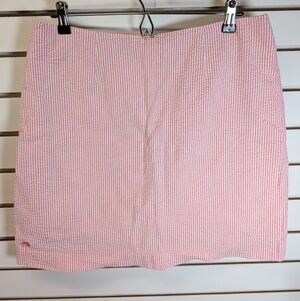Lilly Pulitzer Palm Classics Princess Pin Seersucker Stripe Kitty Skirt 8 EUC